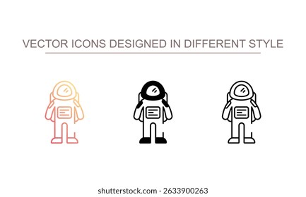 Design de ícone de astronauta com ilustração de estoque de fundo branco