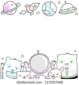 astronaut icon doodle