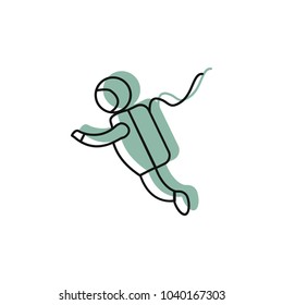 Astronaut icon. Doodle illustration of Astronaut on space vector icon for web and advertising