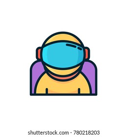 astronaut icon filled outline styel