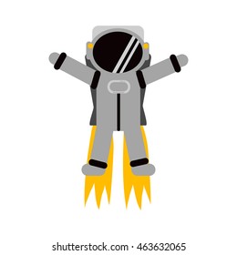 Astronaut icon. Flat design. Isolated on white. Vector illustration.