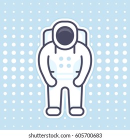 Astronaut icon in flat style with outline
