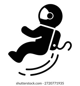 Icono de astronauta flotando en el espacio de gravedad cero