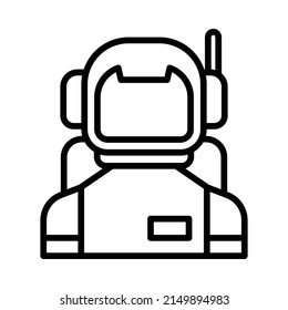 Astronaut Icon. Line Art Style Design Isolated On White Background