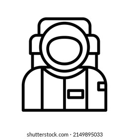 Astronaut Icon. Line Art Style Design Isolated On White Background