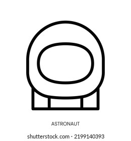 astronaut icon. Line Art Style Design Isolated On White Background