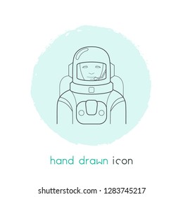 Astronaut icon line element. Vector illustration of astronaut icon line isolated on clean background for your web mobile app logo design.