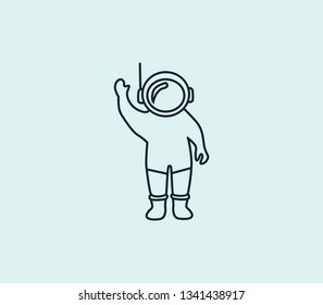 Astronaut icon line isolated on clean background. Astronaut icon concept drawing icon line in modern style. Vector illustration for your web mobile logo app UI design.