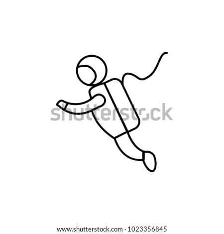 Astronaut icon in line style. Space illustration with astronaut in white background. Element for space design. Science space object.