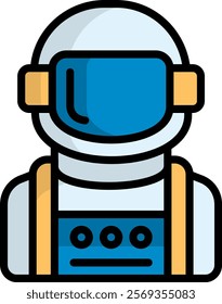 Astronaut Icon Lineal Color Vector Illustration