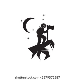  Astronaut icon logo vector design template illustration