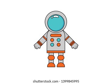 Astronaut icon on space logo