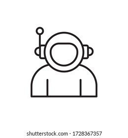 astronaut icon outline design vector illustration. isolated on white background