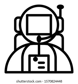 astronaut icon outline vector design 