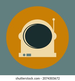 Astronaut Icon in Retro and Vintage Color Style.