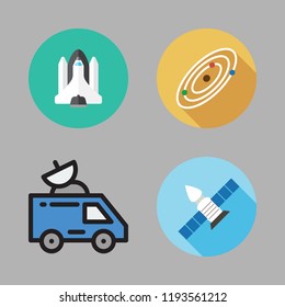 astronaut icon set. vector set about solar system, space shuttle and satellite icons set.