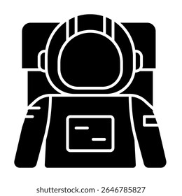 Ilustración de estilo sólido de icono de astronauta