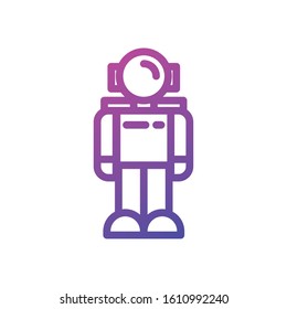 Astronaut icon of Space futuristic cosmos outside universe galaxy astronomy adventure and exploration theme Vector illustration