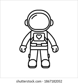 icono del astronauta. signo de espacio. Ilustración del vector