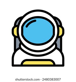 Astronaut Icon Stellar Design in Flat Line Color Style