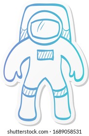 Astronaut icon in sticker color style. Space exploration, protective gear, safety