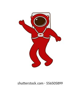 Astronaut icon. Astronaut suit, astronaut waving. Vector logo