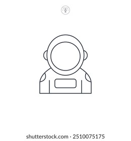 Ilustração de vetor de símbolo de ícone de astronauta isolada no fundo branco