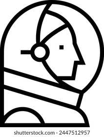 astronaut icon. Thin linear style design isolated on white background