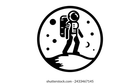 Icono de astronauta. ilustración vectorial sobre fondo blanco