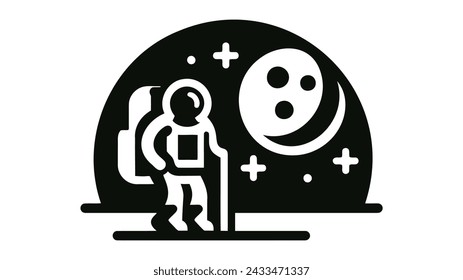Astronaut Icon. vector illustration on white background