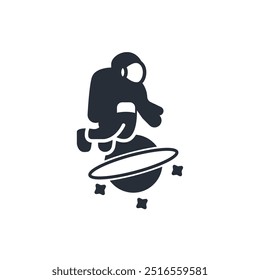 Astronaut icon. vector.Editable stroke.linear style sign for use web design,logo.Symbol illustration.