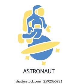 astronaut icon. vector.Editable stroke.linear style sign for use web design,logo.Symbol illustration.