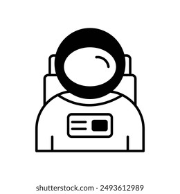 astronaut icon with white background vector stock illustration