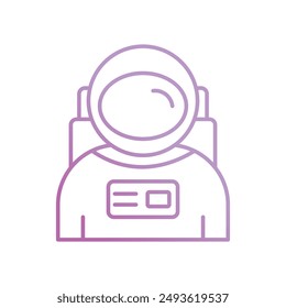 astronaut icon with white background vector stock illustration