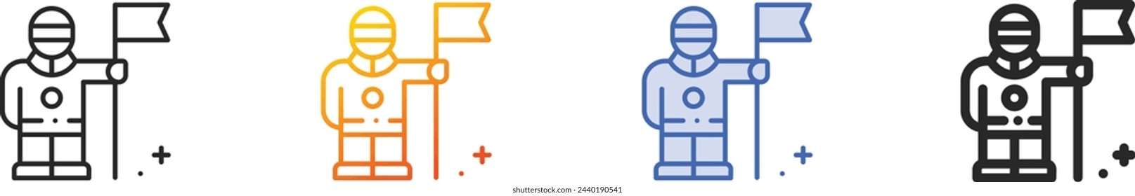 astronaut icon.Thin Linear, Gradient, Blue Stroke and bold Style Design Isolated On White Background
