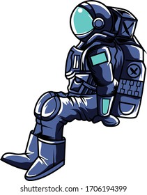 astronaut illustration available for your logo and tshirt design