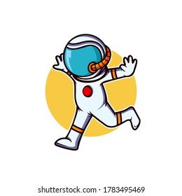 Astronaut Illustration Cartoon Icon Vector