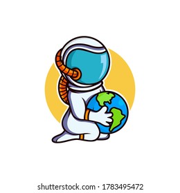 Astronaut Illustration Cartoon Icon Vector