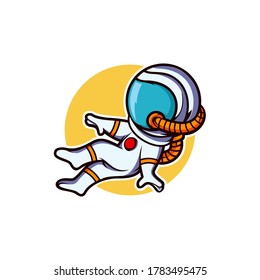 Astronaut Illustration Cartoon Icon Vector