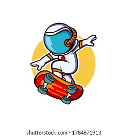 Astronaut Illustration Cartoon Icon Vector