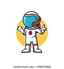 Astronaut Illustration Cartoon Icon Vector