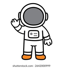 astronaut illustration in flat design, astronaut, astronaut - kids coloring book