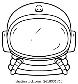 astronaut illustration hand drawn outline vector