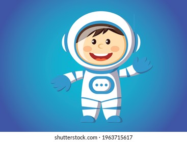 Astronaut illustration, Happy Child astronaut, good for ad concept, education institute ad idea