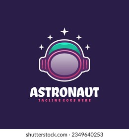 astronaut illustration mascot logo design