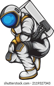 Astronaut illustration with premium quality stock vector