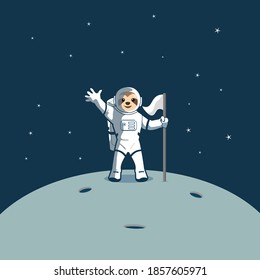 Astronaut with illustration of a slow loris