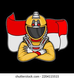 ilustración astronauta, adecuada para necesidades de capa superior, fuentes de medios sociales, industria de camisetas y otros.