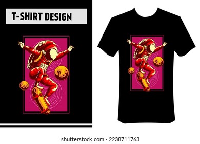 astronaut illustration for t-shirt. astronaut on skateboard, in outer space, with street wear concept. suitable for printing on clothes, t-shirts, apparel, merchandise, hoodies, posters, stickers.