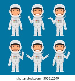 Astronaut Indicates and Shows